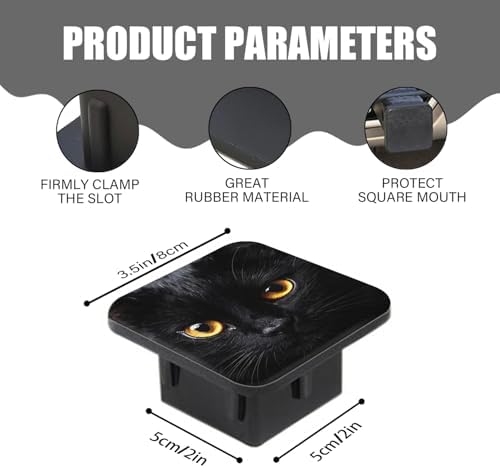 Trailer Hitch Cover, Square 2 Inch Receiver Tube Plug Cap - Image 3