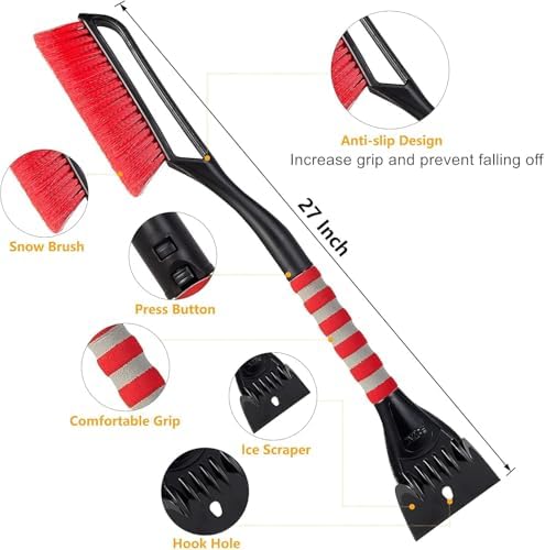 FOVAL 27" Ice Scraper Snow Brush, Wider Ice Scraper Snow Removal Car Brush - Image 5