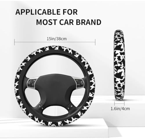 Cow Steering Wheel Covers Non Slip Neoprene Steering Wheel Protector Cover - Image 4