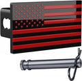 5"x3" American Black Flag Metal Hitch Cover by AutoAccessores