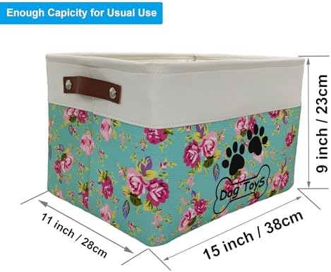 Collapsible Dog Toy Basket Foldable Dog Toy Box Bin - Image 3