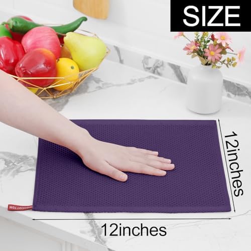 Homaxy 100% Cotton Waffle Weave Kitchen Dish Cloths 12-Pack - Image 5