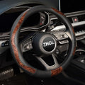 ZHOL Wood Grain 14.5-15 inch Microfiber Leather Steering Wheel Cover, Anti-Slip by ZHOL
