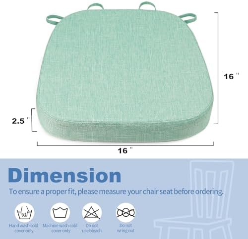 BUYUE Thickened 2.5" Dining Chair Cushions Set of 6, U-Shape High Density Foam - Image 3