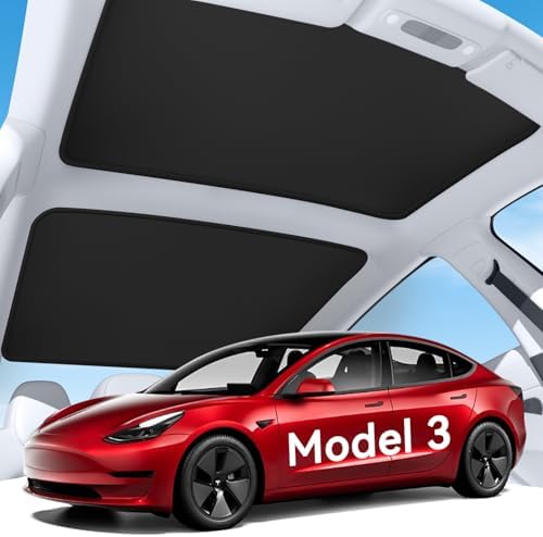 2026 Upgrade Sunshade Roof for Tesla Model 3 2021-2026, 1:1 Fit Heat Insulation by SUMK