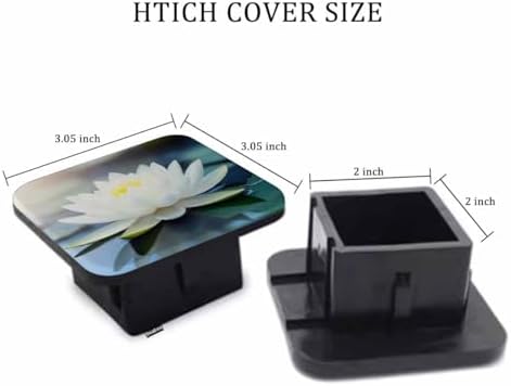 Rubber Hitch Tube Cover Lotus Blossom White Lotus Flower Pond Standard 2" - Image 2