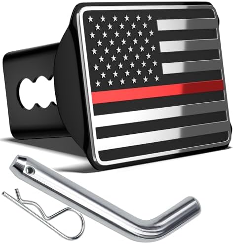 Heavy American Flag Metal Trailer Hitch Cover by OGYE