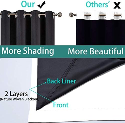 Yakamok Pure White 100% Blackout Curtains 72 Inches Long 52" Wide 2 Panel - Image 5