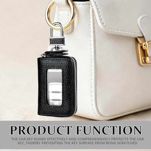 Car Key Case, PU Leather Auto Key Fob Cover, Car Smart Key Pouch - Image 3