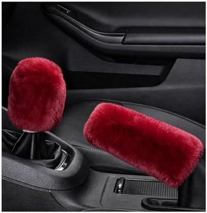 2PCS Fluffy Car Gear Shift Knob Cover & Handbrake Cover, Furry Auto Hand Brake by Unknown