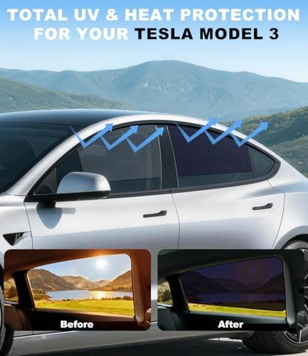 XCBYT Static Cling Tesla Model 3 Window Shade - Image 6