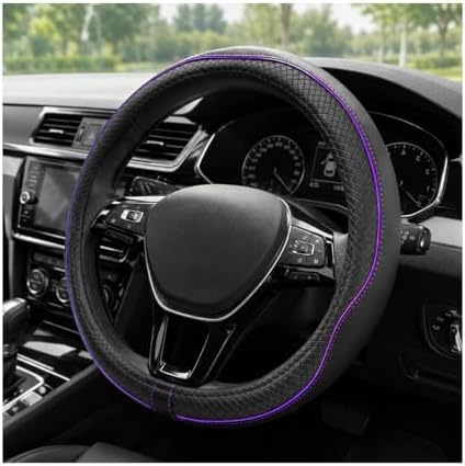 Car Steering Wheel Cover, 15 Inch Anti-Slip Breathable Leather Auto Steering by Unknown