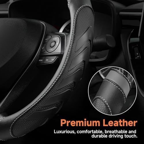 West Llama Carbon Fiber Leather Steering Wheel Cover - Image 5