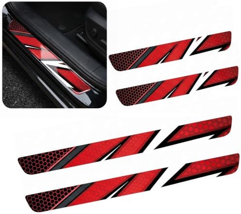 4 PCS Car Door Sill Protector, Passionate Racing Style Threshold Decor Guard by Unknown