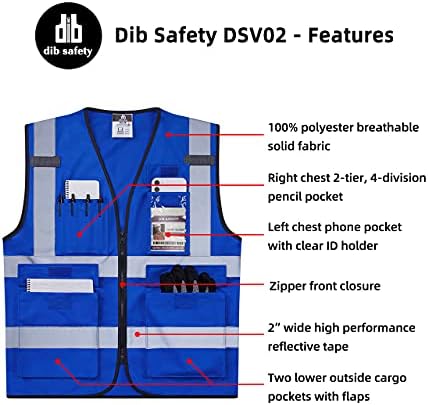 Dib Safety Hi Vis Reflective Safety Vest - Image 5
