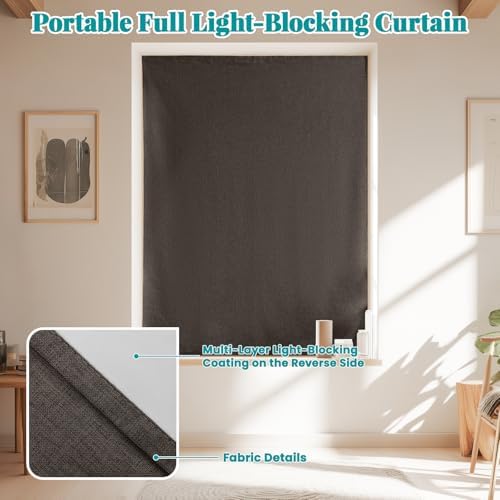 100% Blackout Self Adhesive Curtains- Stick on Curtains Shades Window Blinds - Image 6