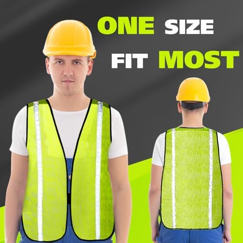 Jecery 20 Packs High Visibility Vest Safety Reflective Hi Visibility Mesh Vest - Image 5