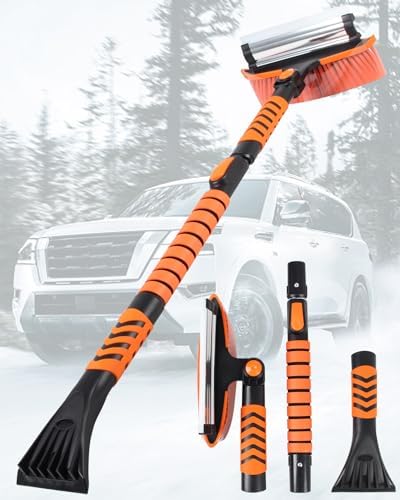 Ice Scrapers for Car Windshield, 180° Pivoting Snow Brush and Ice Scraper for by Rantizon