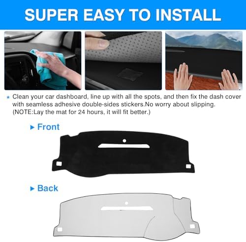 Autorder Dashboard Cover Mat for 2007-2013 Chevy Silverado Sierra, 2007-2014 - Image 5