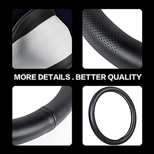 Car Steering Wheel Cover, Universal 15 Inch Premium Leather Car Steering Wheel - Image 3