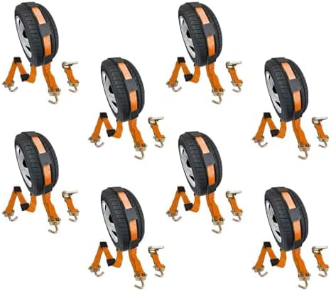 Mytee Products 8 Pack 2" x9' Over The Wheel Tire Straps w/Ratchet, Swivel J by MyteeProducts
