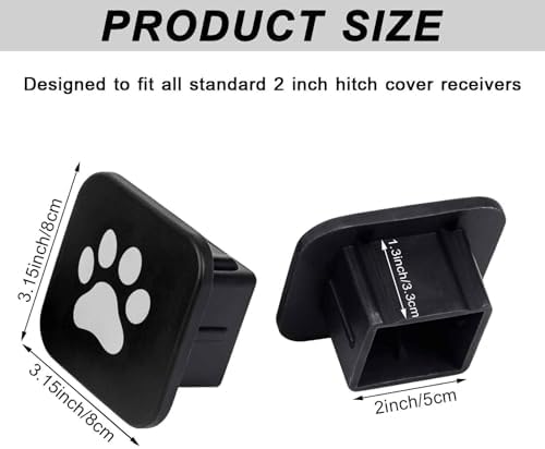 2 Inch Dog Paw Trailer Hitch Cover Rubber Receiver Tube Plug Cap, Tow Hitch - Image 2