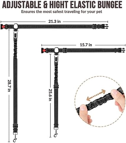SlowTon Dog Seat Belt for Car, 2 Pack Dog Car Harness Seatbelt - Image 6