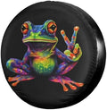 Delerain Peace Colorful Frog Spare Tire Covers Waterproof Dust-Proof Spare by Delerain