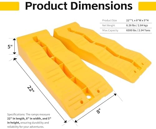 MaxxHaul 50939 3-Steps RV Leveling Ramps Yellow Camper & Trailer - Image 2