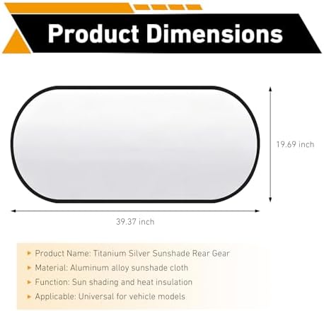 39.3"×19.6" Car Rear Window Sun Shade, Foldable Rear Windshield Sunshade - Image 2