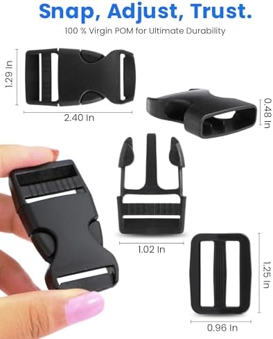 1-Inch Buckle and Strap Kit, 6-Yard Polyester Webbing, 6 Buckles - Image 6