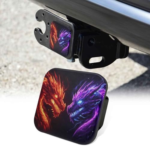 2 Inch Blue Red Dragon Trailer Hitch Cover Rubber Receiver Tube Plug Cap by Unknown