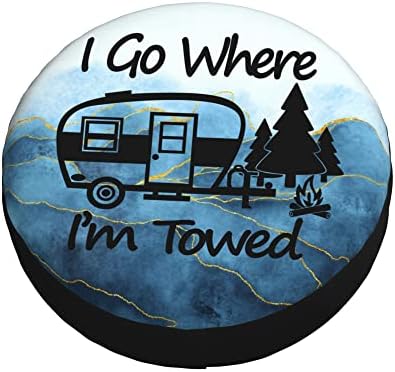 Spare Tire Cover I Go Where I'm Towed Weatherproof Universal Wheel Protectors - Image 2