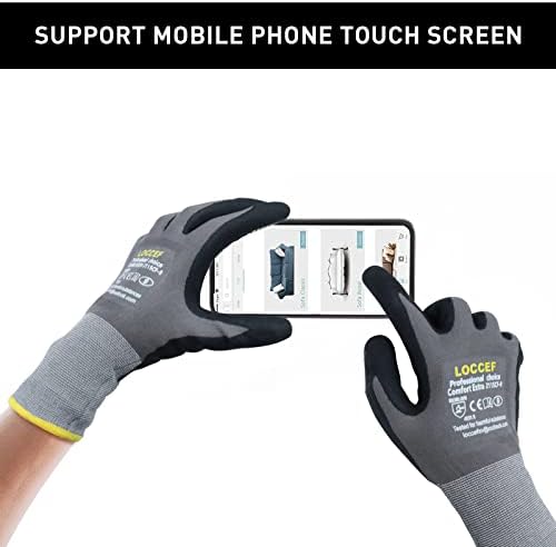 LOCCEF 6 Pairs MicroFoam Nitrile Work Gloves - Image 2