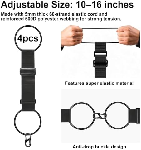4 Pack Adjustable Luggage Connector Straps - Image 2