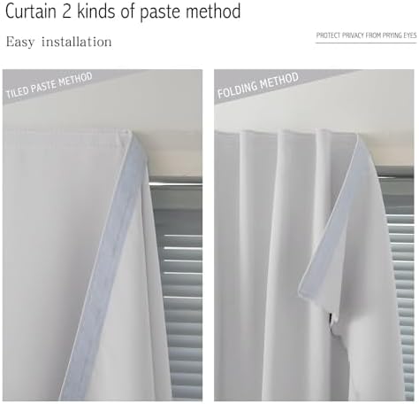 Blackout Curtains for Bedroom Sticky Curtain Blackout Window Cover Self - Image 6