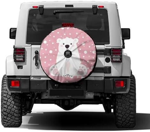 Cute White Polar Bear Spare Tire Cover by Foruidea