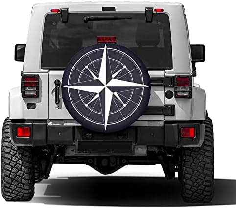 Wind Rose Spare Tire Cover Dust-Proof Wheel Tire Cover Fit Trailer, SUV and - Image 2
