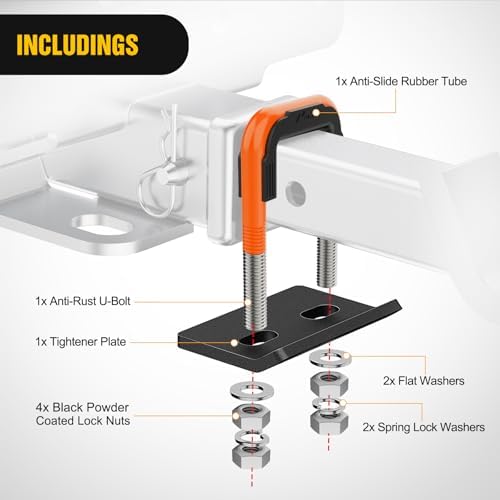 Nilight Trailer Hitch Tightener Anti-Rattle Orange U-Bolt - Image 4