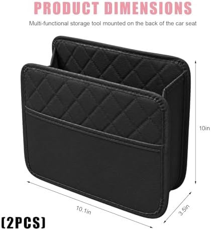2 PCS Car Seat Back Organizer, Durable Leather Trash Bag Hanging Backseat - Image 2