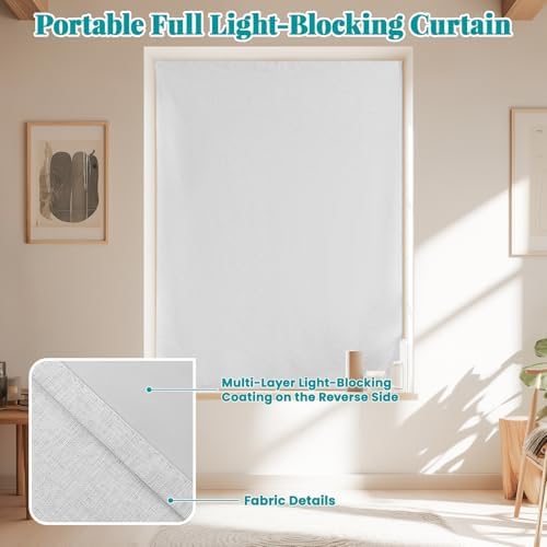 100% Blackout Self Adhesive Curtains- Stick on Curtains Shades Window Blinds - Image 5