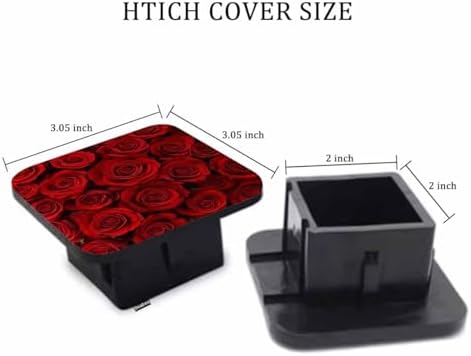 2" Receiver Hitch Cover Roses, Blossom Flowers Red Rose Sturdy Rubber Hitch - Image 2