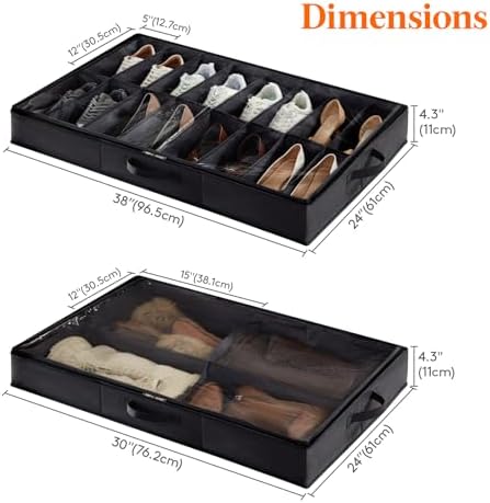 Lifewit Under Bed Shoe Storage Organizer, 2 Pack - Image 3
