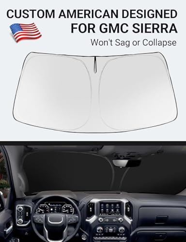 Proadsy Custom Fit 2019-2026 GMC Sierra Windshield Sun Shade, Blocks Heat - Image 2
