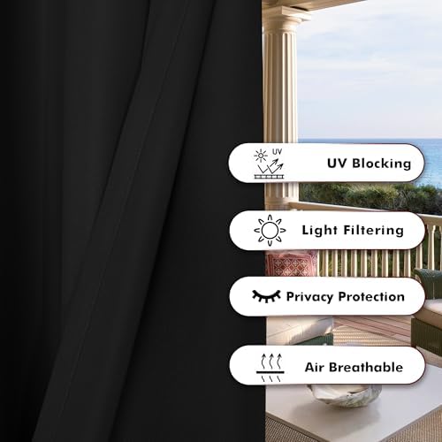 BONZER Outdoor Curtains for Patio Water Resistant - Image 4