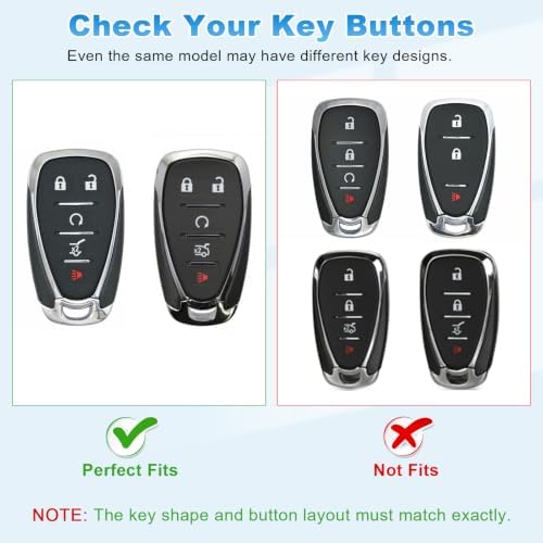 PIFOOG Key Fob Cover Fit for Chevy Malibu Equinox Blazer Traverse Trax - Image 2