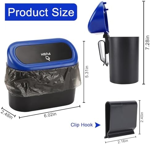 Accmor Car Trash Can with Lid, Vehicle Trash Bin Car Dustbin Garbage Organizer - Image 2