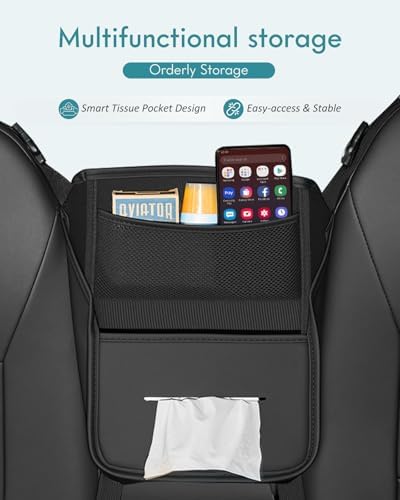 FLORICH Car Organizer Storage Between Seats, Leather Seat Organizer Purse - Image 4