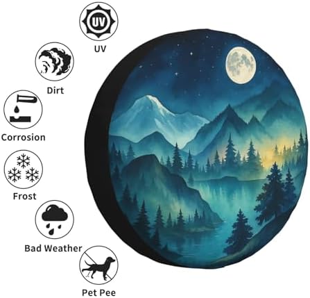 Spare Tire Cover Mountains Nature Scenery Wheel Covers Weatherproof Universal - Image 5