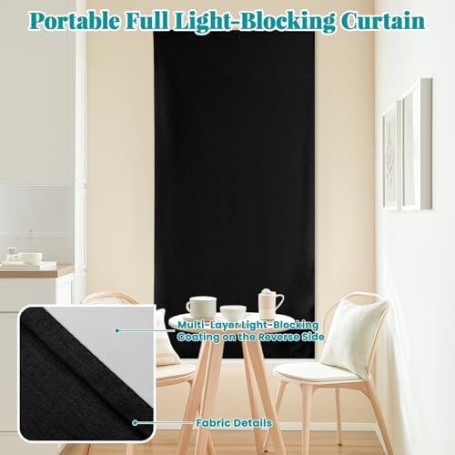 100% Blackout Self Adhesive Curtains Portable Blackout Curtain Simple and Easy - Image 6